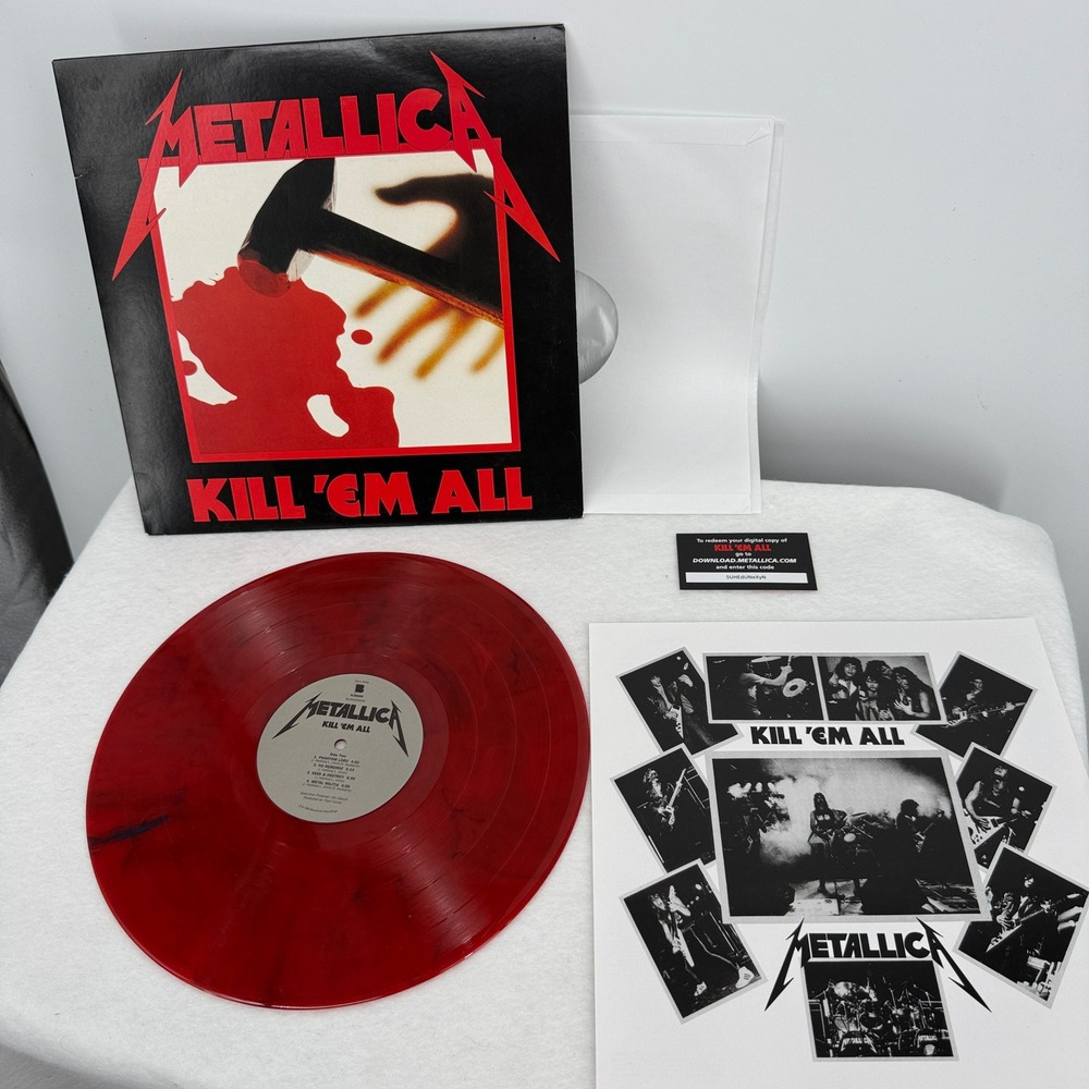 Metallica Kill Em All Vinyl Red Marble Swirl Record BLCKND003R-1W Reissue LP